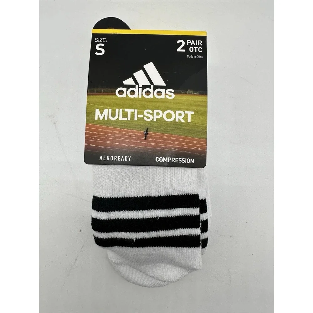 Adidas White, Multi Sport, OTC Socks,‎ 3 Packs Youth Shoe Size: 13C-4Y (6 pairs)